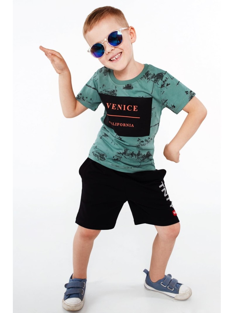 Jungen-T-Shirt mit Aufdruck, grün NDZ4445 – Online-Shop – Boutique